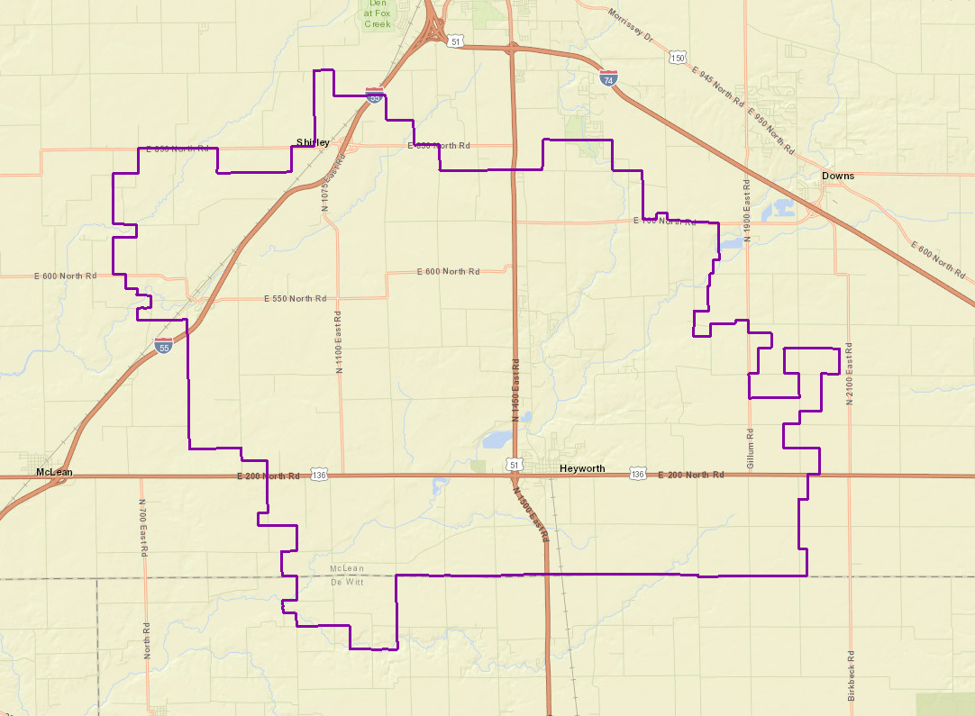 Heyworth School District Map Borders